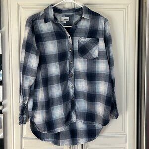 Sonoma Blue and White Flannel Plaid Shirt - size Medium